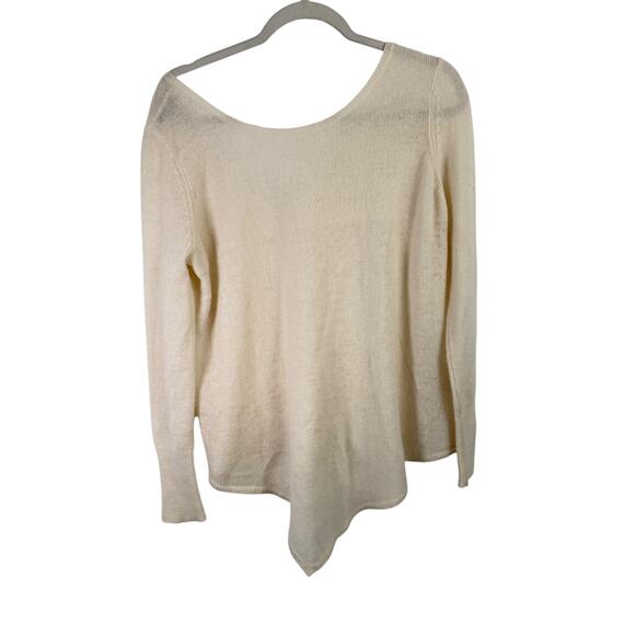 Subtle Luxury Nelly Washable Cashmere Sweater V-Neck Cream FLAW Womens S/M - Picture 7 of 7